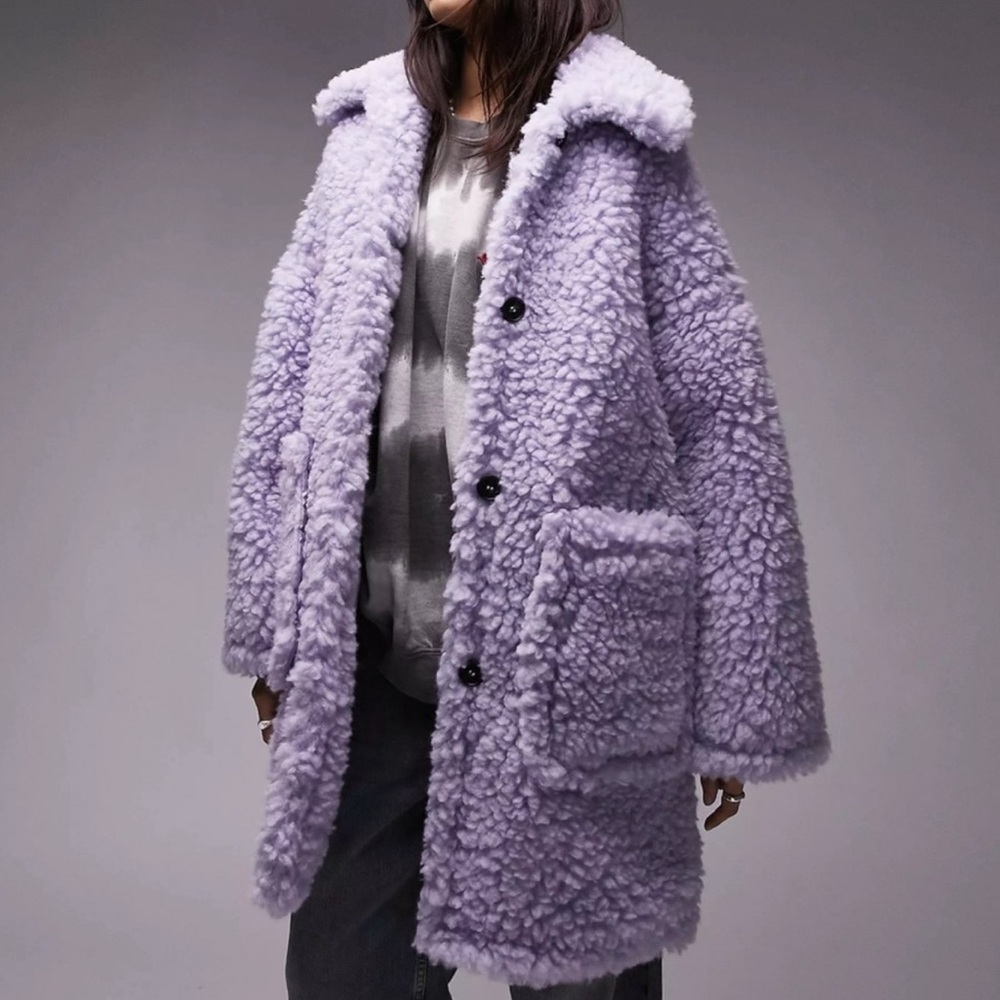 Topshop Lilac Teddy Jacket